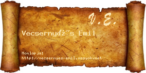 Vecsernyés Emil névjegykártya